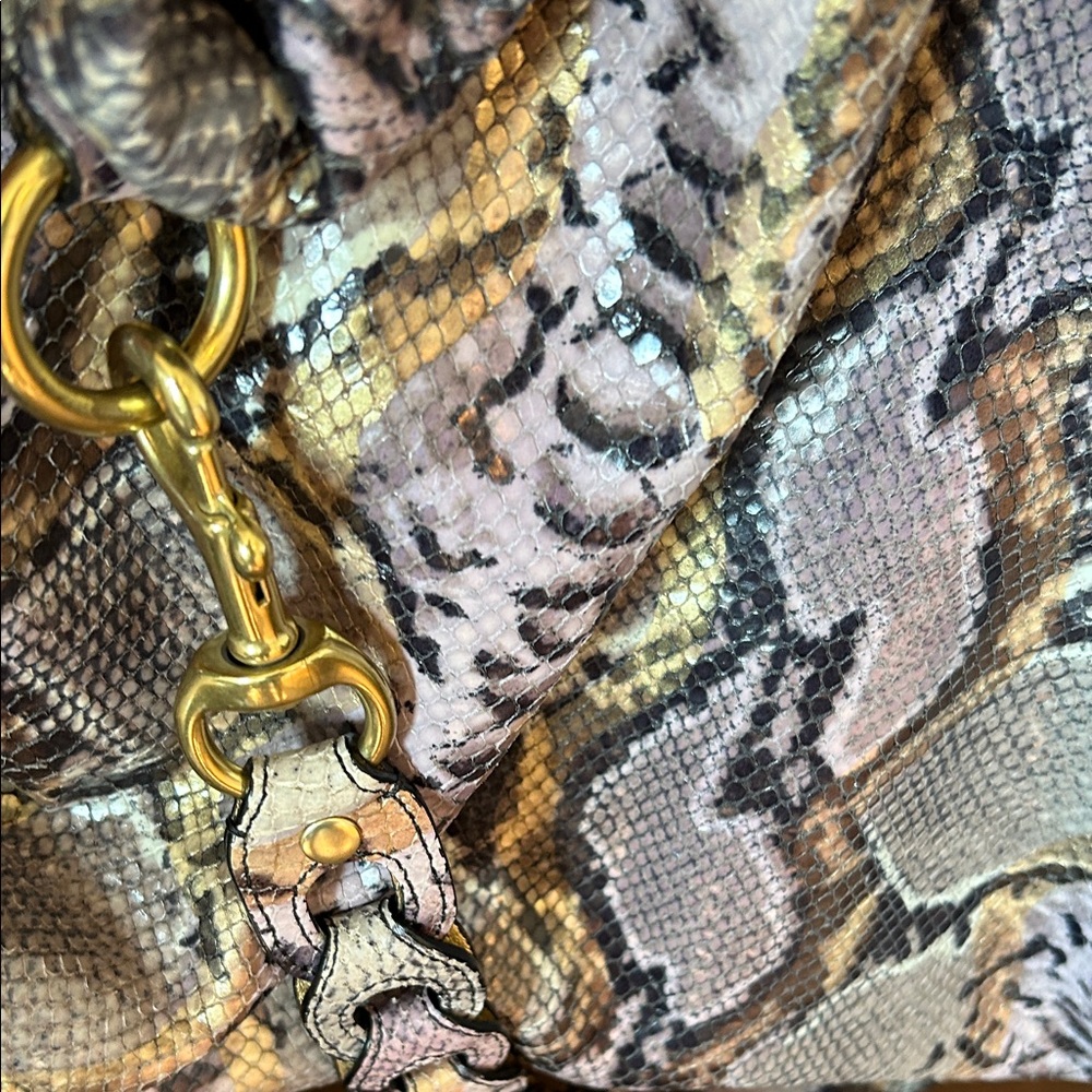 Coach Poppy Snake Print Shoulder Bag with crossbody strap - Picture 10 of 16